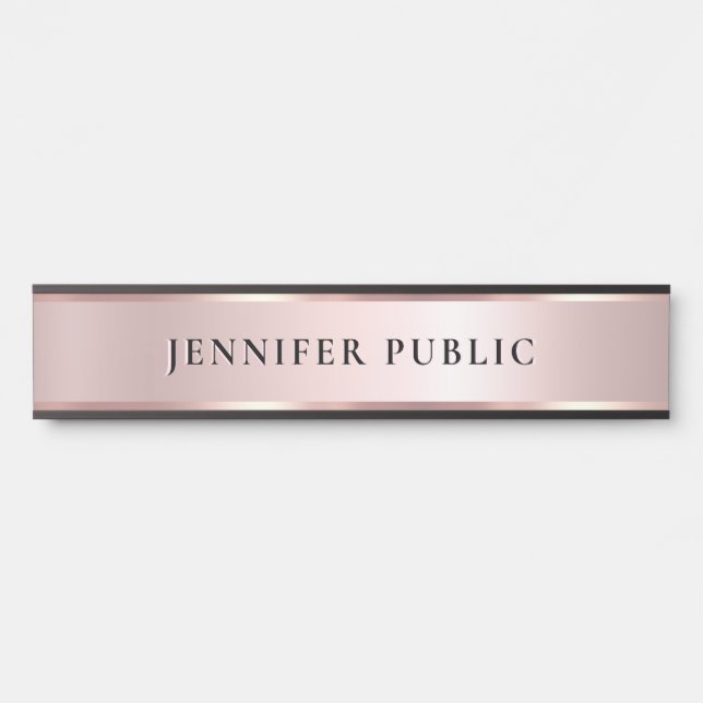 Letrero Para Puerta Luxurious Rose Gold Custom Elegant Modern Template (Anverso)