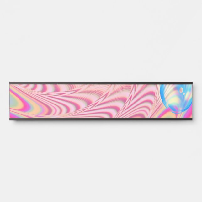 Letrero Para Puerta MACRAME'- Colorida imagen abstracta de arte fracta (Anverso)