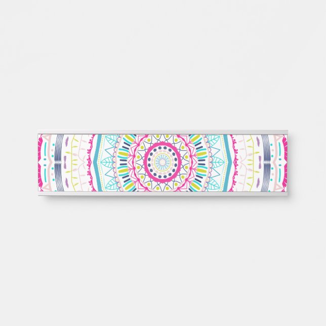 Letrero Para Puerta mandala colorido (Anverso)