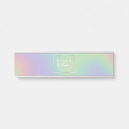 Letrero Para Puerta Marco Metalizado del efecto arcoiris holográfico m