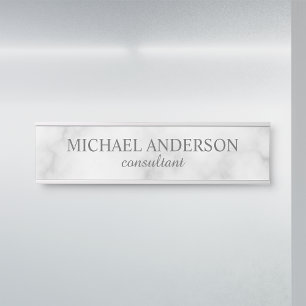 Letrero Para Puerta Mármol blanco elegante profesional