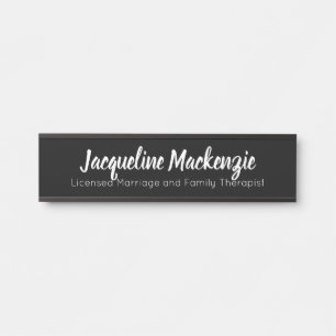 Letrero Para Puerta Matrimonio con licencia negra y terapeuta familiar