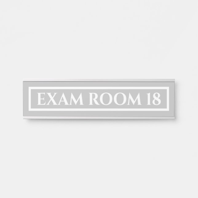 Letrero Para Puerta Médica Médica Exam Habitación Oficina Rótulo Gris (Anverso)