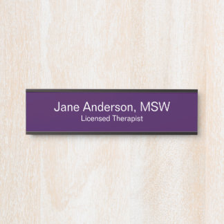 Letrero Para Puerta Médico Nombre Especialidad Purple White Medical Of