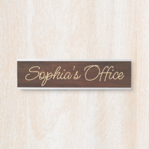 Letrero Para Puerta Mesa de Oficina Moderna con Nombre Personalizado d