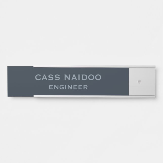Letrero Para Puerta Minimalista azul corporativo (Anverso)