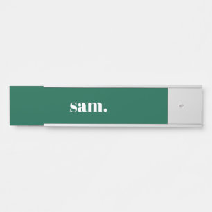 Letrero Para Puerta Minimalista negrita texto personalizado verde