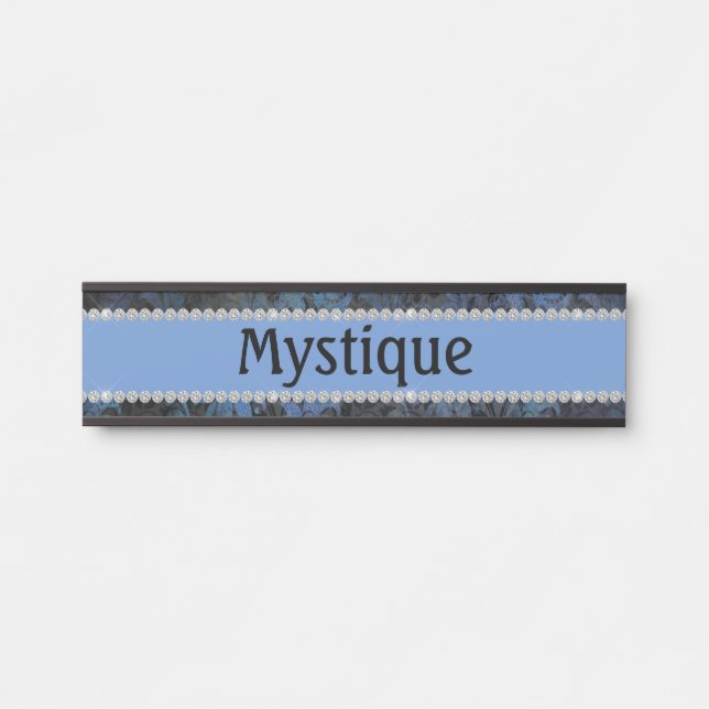 Letrero Para Puerta Moda Blue Paisley Diamond Personalizado Caballo (Anverso)