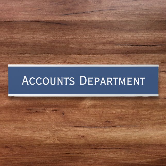 Letrero Para Puerta Modern Navy Blue White Office Firm Department Name (Modern Navy Blue White Office Firm Department Name Door Sign)