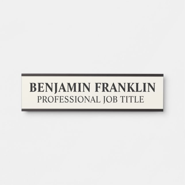 Letrero Para Puerta Modern Professional Office Door Sign (Anverso)