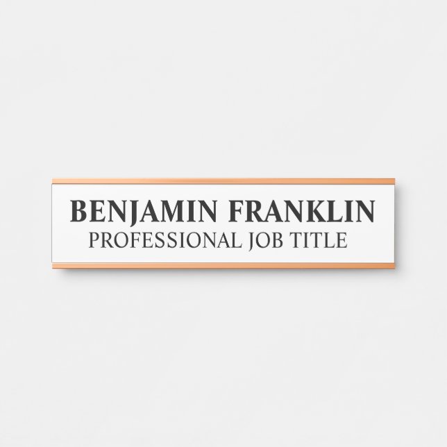 Letrero Para Puerta Modern Professional Office Door Sign (Anverso)