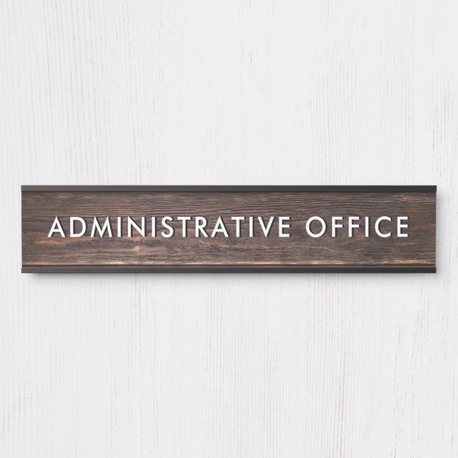 Letrero Para Puerta Modern Wood Design Professional Plate Admin Office (Anverso)
