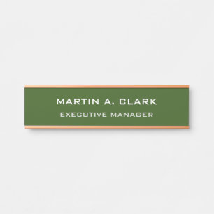 Letrero Para Puerta Moderna llanura Minimalista Elegante Selva Verde