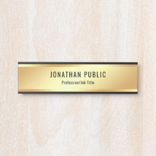Letrero Para Puerta Moderna y elegante plantilla Faux Gold Profesional