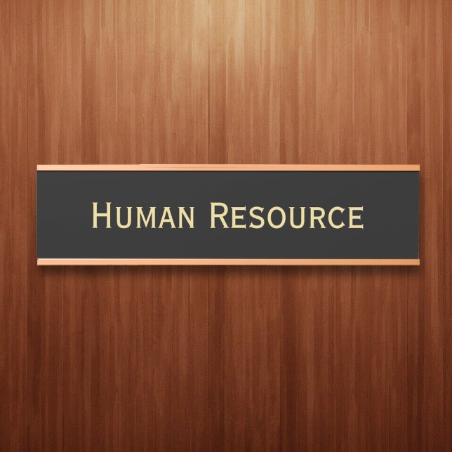 Letrero Para Puerta Moderno Black Faux Gold Office Nombre del Departam (Modern Black Faux Gold Office Room Department Name Door Sign)