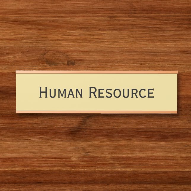 Letrero Para Puerta Moderno Faux Gold Black Office Nombre del Departam (Modern Faux Gold Black Office Room Department Name Door Sign)