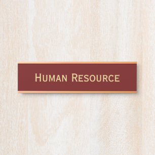 Letrero Para Puerta Moderno Faux Gold Brown Office Nombre del Departam