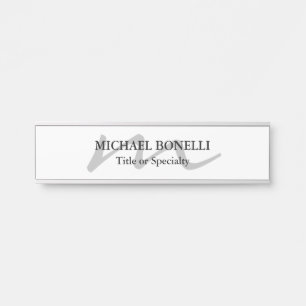 Letrero Para Puerta Moderno monograma profesional inicial