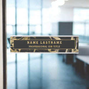 Letrero Para Puerta Moderno Personalizado de Piedra de Mármol de Oro N