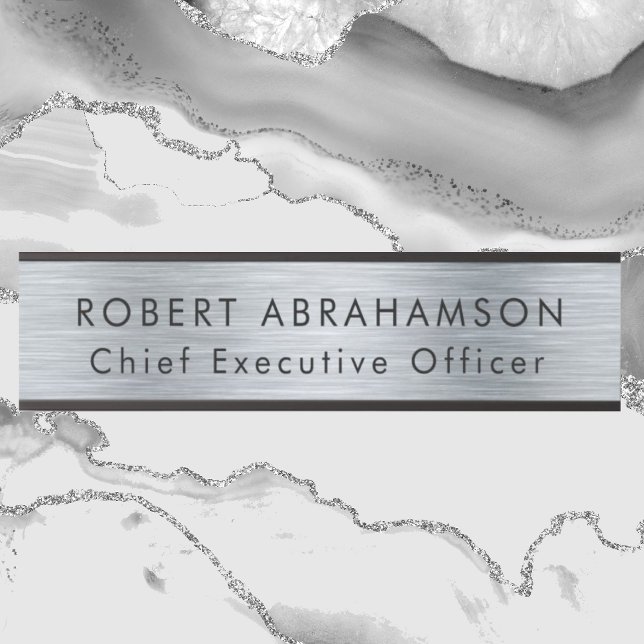 Letrero Para Puerta Moderno Rótulo de Rótulos de oficina Faux Silver (Subido por el creador)