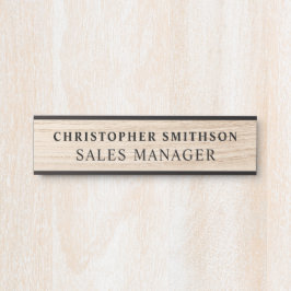 Letrero Para Puerta Moderno Wood Profesional Plate Exchange Office