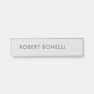 Letrero Para Puerta Moderno y único gris platino Minimalista