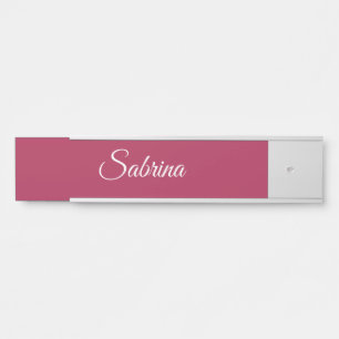 Letrero Para Puerta Monograma minimalista rosa cereza