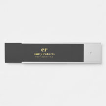 Monograma Tipografía de oro de línea negra minimal