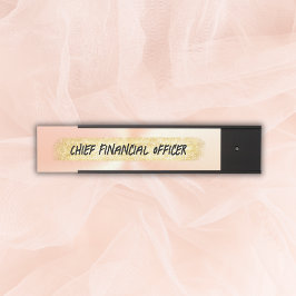 Letrero Para Puerta Monogramo Peach y Gold Business |