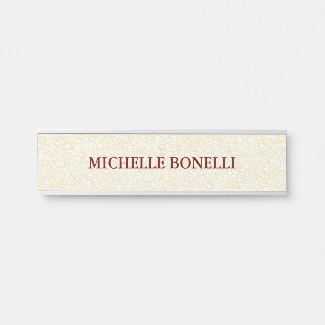 Letrero Para Puerta Mosaico moderno legible y minimalista (Anverso)