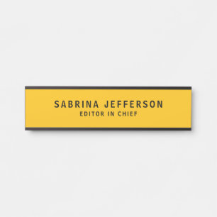 Letrero Para Puerta Naranja amarillo minimalista elegante y único