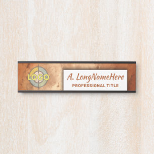 Letrero Para Puerta Naranja cálido Oficina profesional moderna de Name