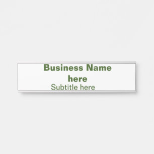 Letrero Para Puerta negocio simple agregue su nombre texto código q r