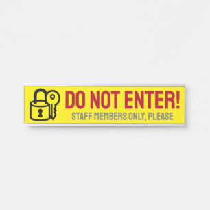 Letrero Para Puerta Negrita, captación de atención "¡NO ENTRAR!" Carte