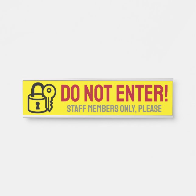 Letrero Para Puerta Negrita, captación de atención "¡NO ENTRAR!" Carte (Anverso)