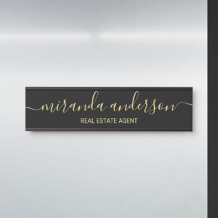 Letrero Para Puerta Negro moderno profesional y oro de la escritura