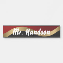 Letrero Para Puerta Negro rojo y oro