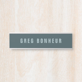 Letrero Para Puerta Nombre con Estilo Moderno | Gris Azul