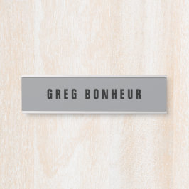 Letrero Para Puerta Nombre con estilo moderno | Gris y negro