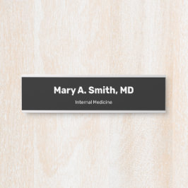 Letrero Para Puerta Nombre de médico simple negrita Especialidad médic