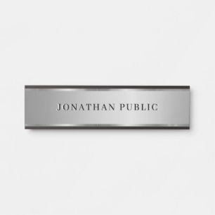 Letrero Para Puerta Nombre de texto personalizado moderno elegante neg