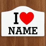 Letrero Para Puerta Nombre del corazón<br><div class="desc">Escriba el nombre o texto deseado en la sección de nombres.</div>