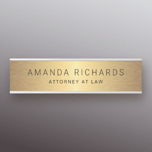 Letrero Para Puerta Nombre del degradado de oro y signo de la puerta d