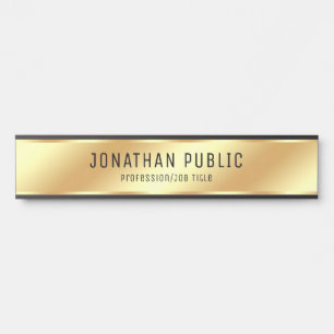 Letrero Para Puerta Nombre del personalizable Modern Faux Gold Trendy
