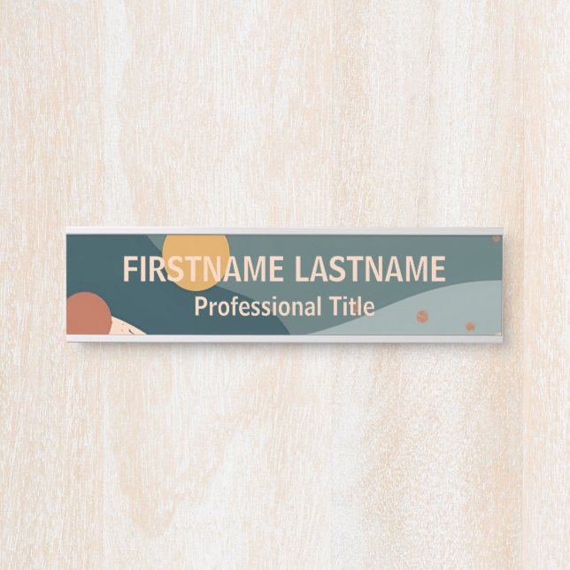 Letrero Para Puerta Nombre personalizado de Boho (Anverso)