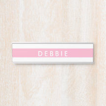 Nombre personalizado franjas horizontales rosadas 