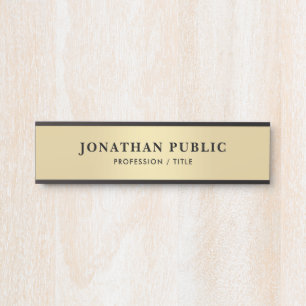Letrero Para Puerta Nombre personalizado Glamour elegante moderno negr