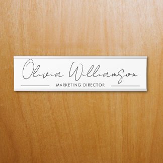 Letrero Para Puerta Nombre Personalizado Letra Elegante Moderno Person
