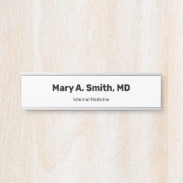 Letrero Para Puerta Nombre simple del médico en negrita Especialidad M
