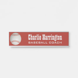Letrero Para Puerta Nombre y color personalizados del béisbol